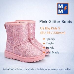 Pink Glitter Boots | US Big Kids 5 (EU 36 / 230mm) NWOT 💗